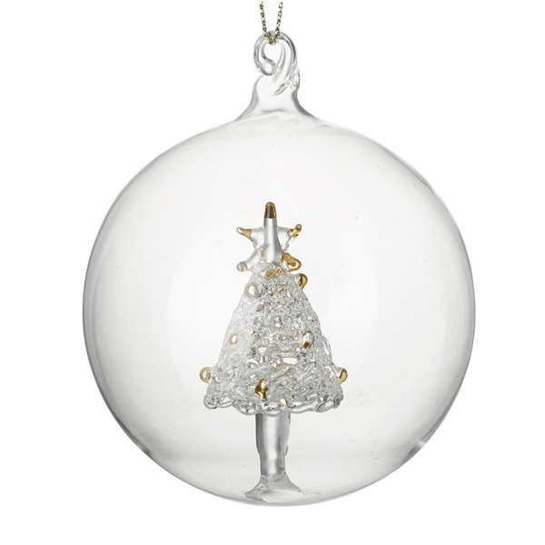 Glass Christmas Tree In Bauble Decoration