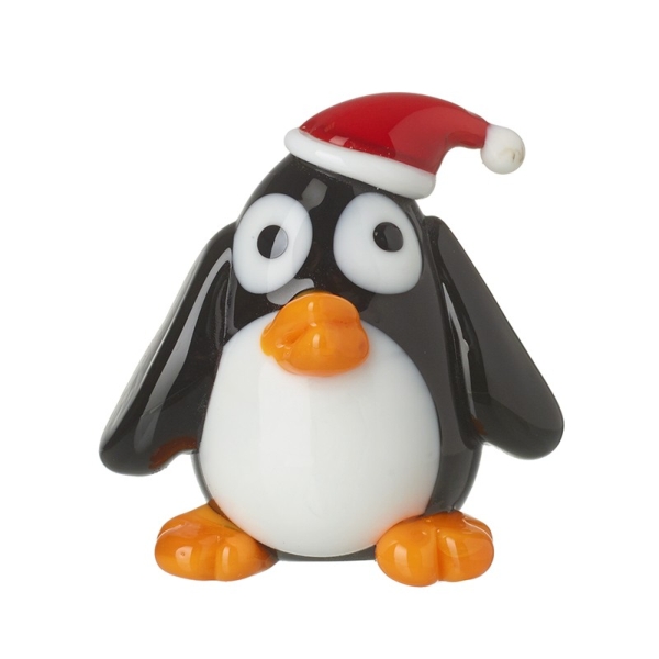 Glass Festive Penguin