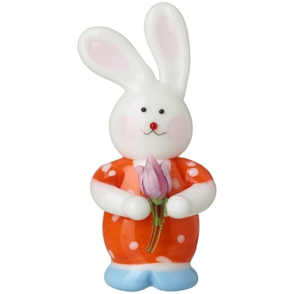 Glass Rabbit with Flower