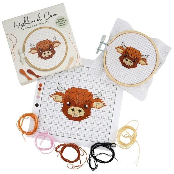 Bramble Farm Highland Cow Cross Stitch Kit