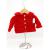 Crochet Red Hoodie, Embellished with Multi Coloured Buttons, , Size 3-6 Months - view 1