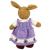 Hand Knitted Girl Rabbit wearing a Lilac Dress  - view 2