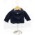 Crochet Navy Blue Hoodie, Embellished with Multi Coloured Buttons, , Size 3-6 Months - view 2