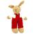 Hand Knitted Rabbit wearing in Red Dungarees - view 1