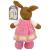 Hand Knitted Girl Rabbit wearing Pink Dress  - view 2