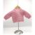 Crochet Light Pink Cardigan, Embellished with Grey Rabbit, Wearing a White Jumper, Size 3-6 Months - view 2